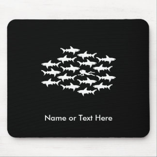 Scuba Diver Swimming with a School of Sharks Mouse Mat