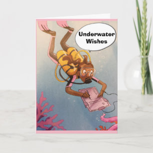 "SCUBA DIVER" UNDERWATER *HAPPY BIRTHDAY* GREETING CARD