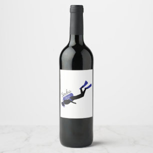 Scuba Diver Wine Label