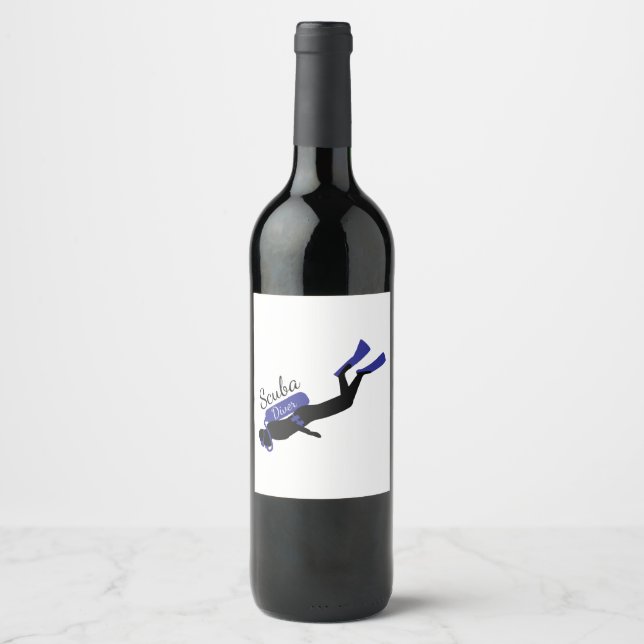 Scuba Diver Wine Label (Front)