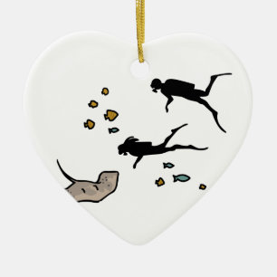 Scuba Divers Ceramic Tree Decoration