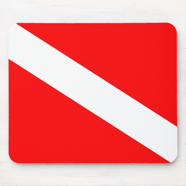 scuba divers flag diagonal network dive symbol mouse mat (Front)