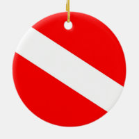 scuba divers flag red diagonal dive symbol