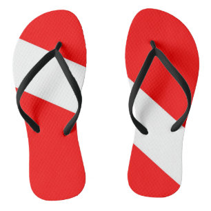 scuba divers flag red diagonal dive symbol flip flops
