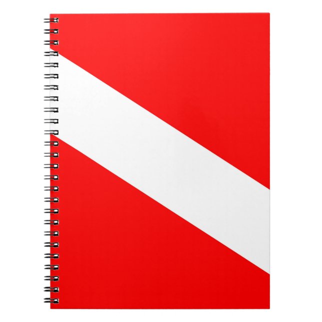 scuba divers flag red diagonal dive symbol notebook (Front)