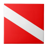 scuba divers flag red diagonal dive symbol