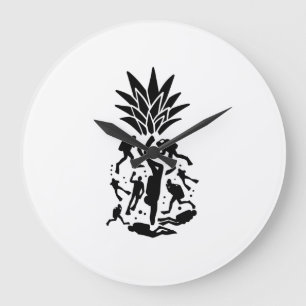 Scuba Divers Pineapple Large Clock