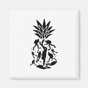 Scuba Divers Pineapple Magnet
