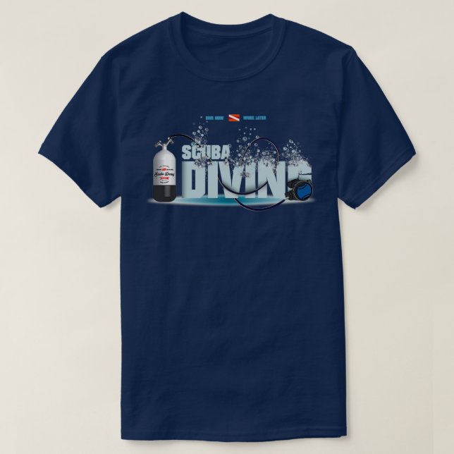 Scuba Diving 3D Adventure T-Shirt (Design Front)