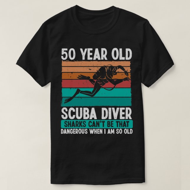 Scuba Diving 50th Birthday Idea for Scuba Diver T-Shirt (Design Front)