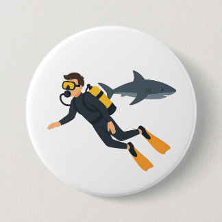Scuba diving 7.5 cm round badge
