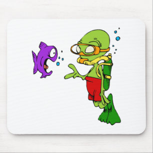 Scuba Diving Alien Mouse Mat