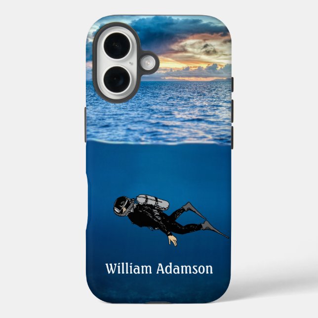 Scuba Diving at Sunset personalise Case-Mate iPhone Case (Back)