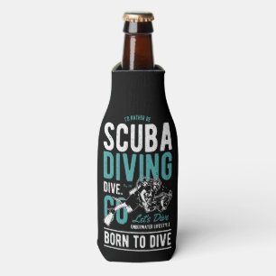 Scuba Diving Born To Dive   Sports Bottle Cooler