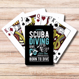 Scuba Diving Born To Dive Sports Playing Cards