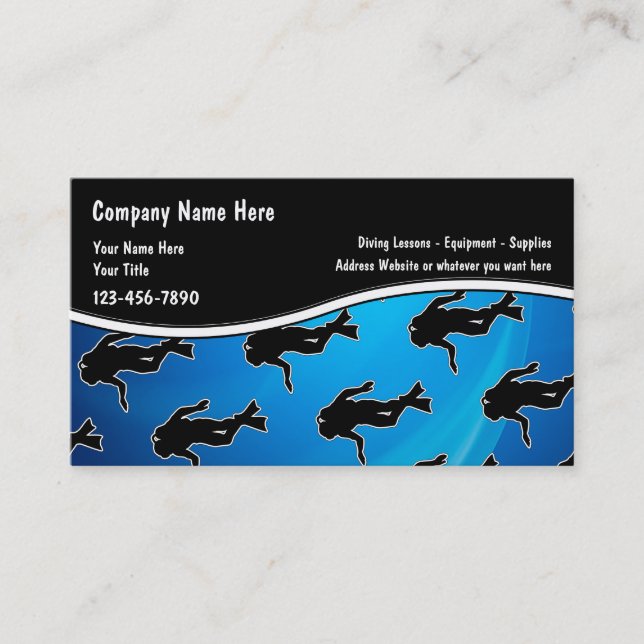 Scuba Diving Business Cards (Front)
