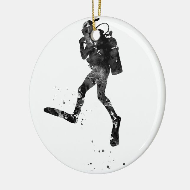 Scuba diving ceramic tree decoration (Left)