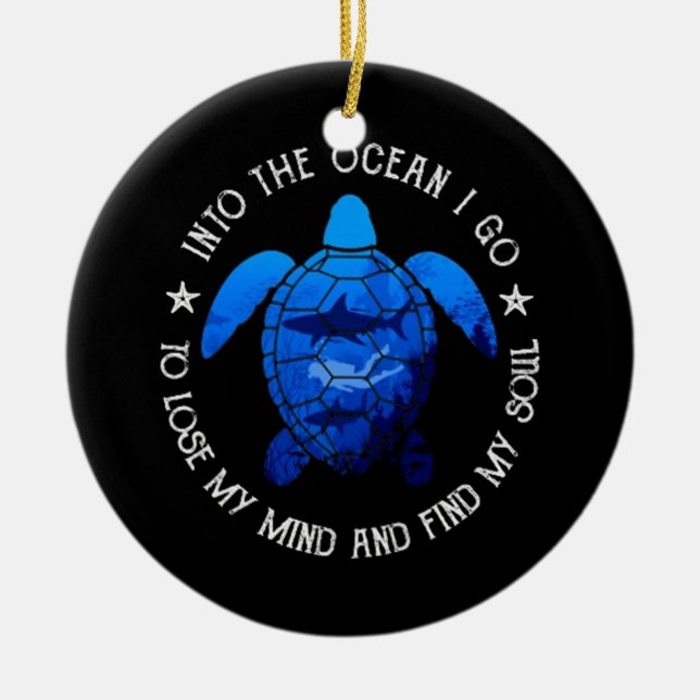 scuba diving ceramic tree decoration (Front)