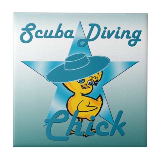 Scuba Diving Chick #7 Tile (Front)