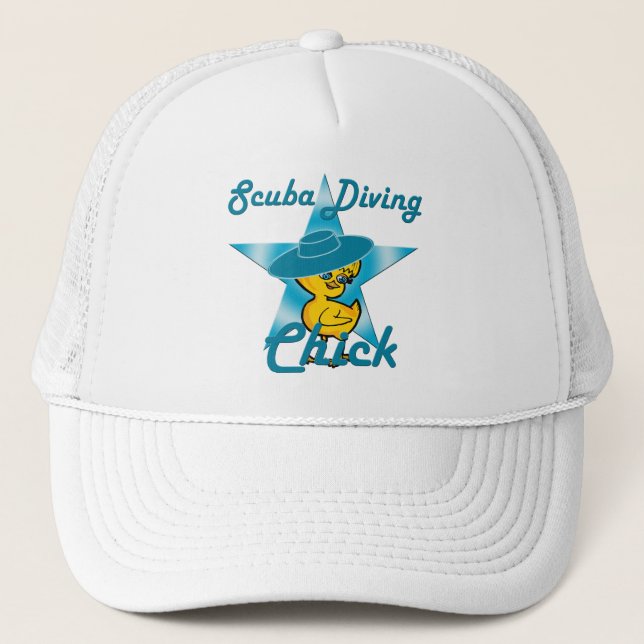Scuba Diving Chick #7 Trucker Hat (Front)