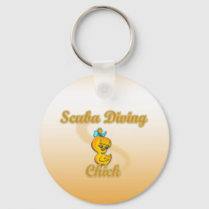 Scuba Diving Chick Key Ring