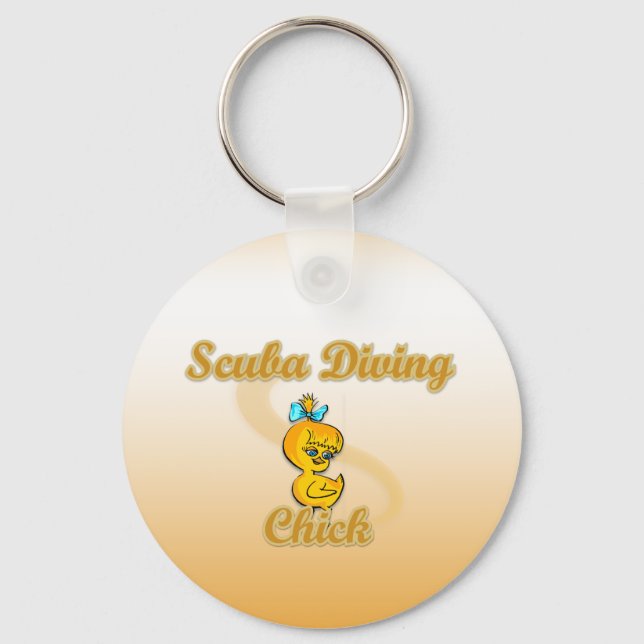 Scuba Diving Chick Key Ring (Front)