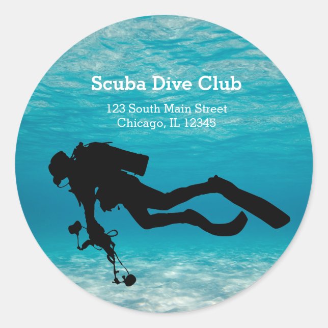 Scuba Diving Classic Round Sticker (Front)