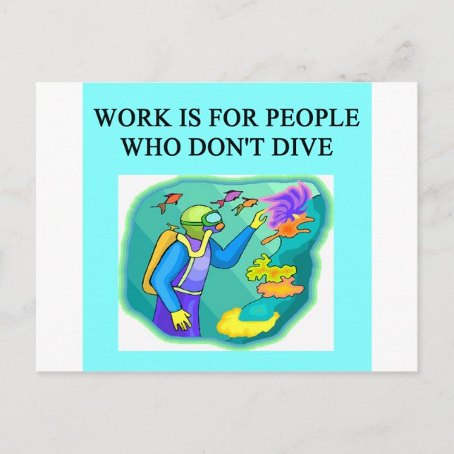 scuba diving design postcard (Front)