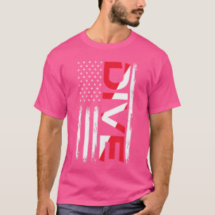 Scuba Diving Dive American Flag Diver Diving Flag T-Shirt