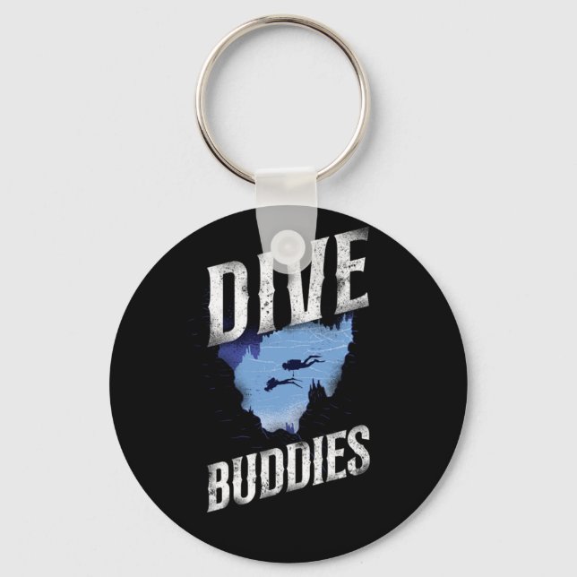 Scuba Diving Dive Buddies Key Ring (Front)