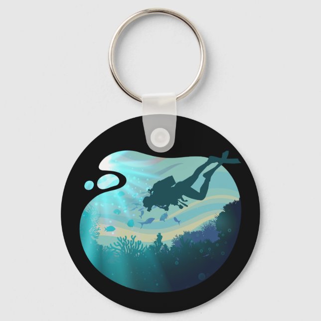 Scuba Diving Dive Diver Key Ring (Front)