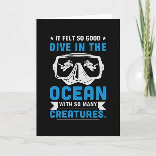 Scuba Diving Diver Funny Dive Slogan Card (Front)