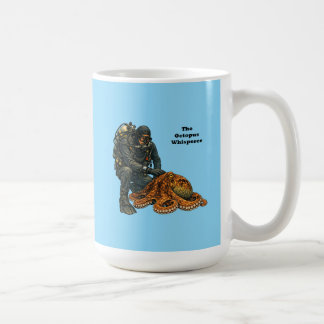 SCUBA Diving Diver Petting a Large Octopus URM Coffee Mug