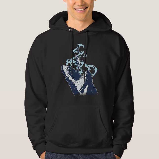 Scuba Diving Diver Shark Megalodon Hoodie (Front)