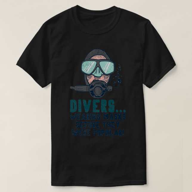 Scuba Diving Divers Wearing Masks T-Shirt (Design Front)