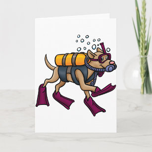Scuba Diving Dog Greeting Cards