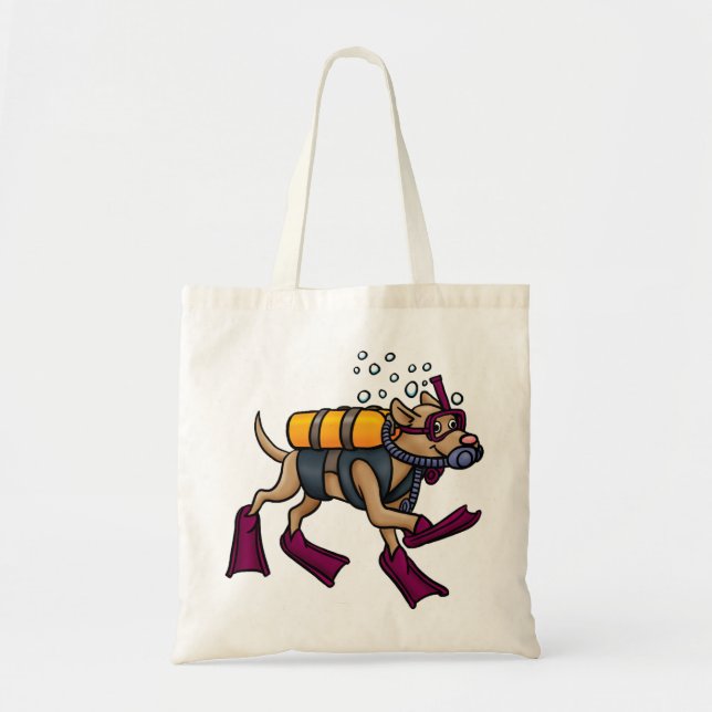 Scuba Diving Dog Tote Bag (Front)