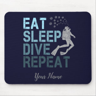 Scuba Diving Eat Sleep Dive Repeat saying Mouse Mat