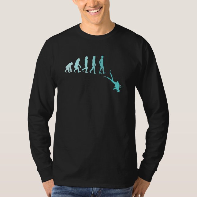 Scuba Diving  Evolution Of Scuba Diver T-Shirt (Front)