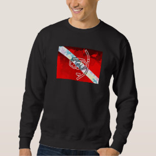 Scuba Diving Flag Snorkel Dive Mask Scuba Diver Sn Sweatshirt