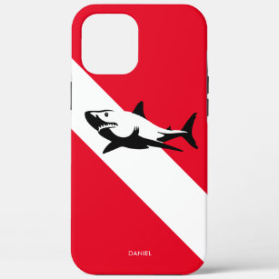 Scuba Diving Flag with Shark Personalised Case-Mate iPhone Case