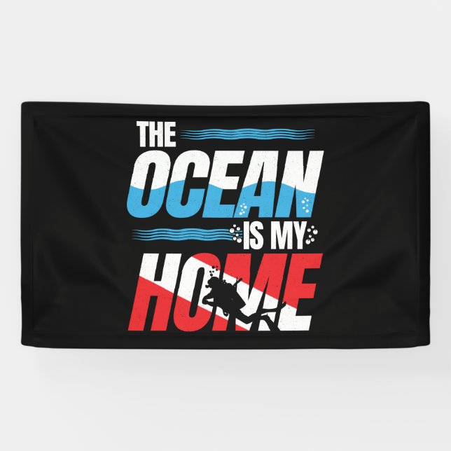 Scuba Diving Gifts - Diver Down Flag Scuba Diving Banner (Horizontal)
