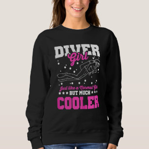 Scuba Diving  Graphic Women And Girls Scuba Diver Sweatshirt