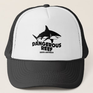 Scuba Diving Great White Sharks - Dangerous Reef Trucker Hat