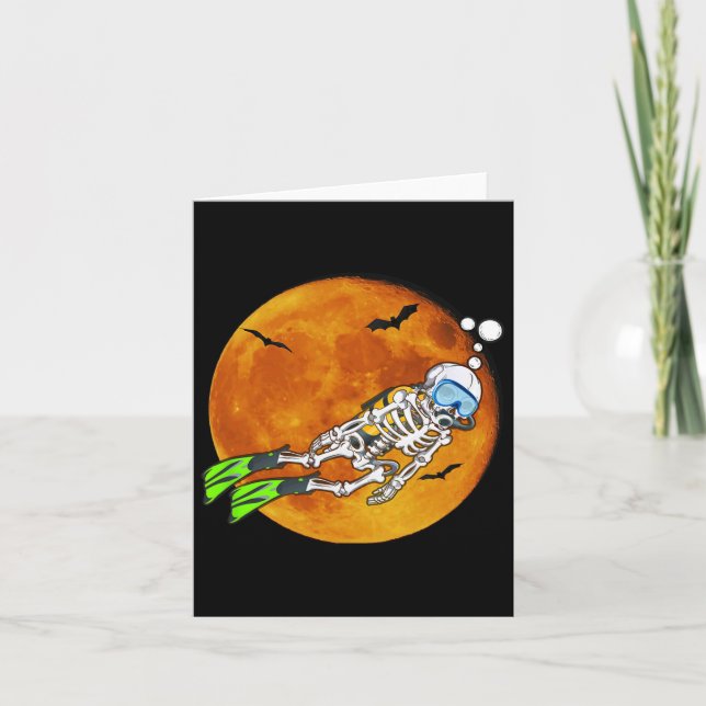 Scuba Diving Halloween Scuba Diver  Card (Front)