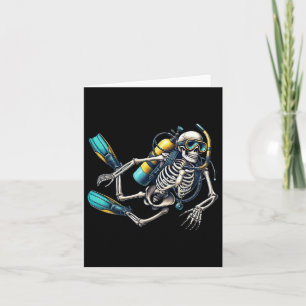 Scuba Diving Halloween Skeleton Scuba Diver Card