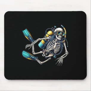 Scuba Diving Halloween Skeleton Scuba Diver  Mouse Mat