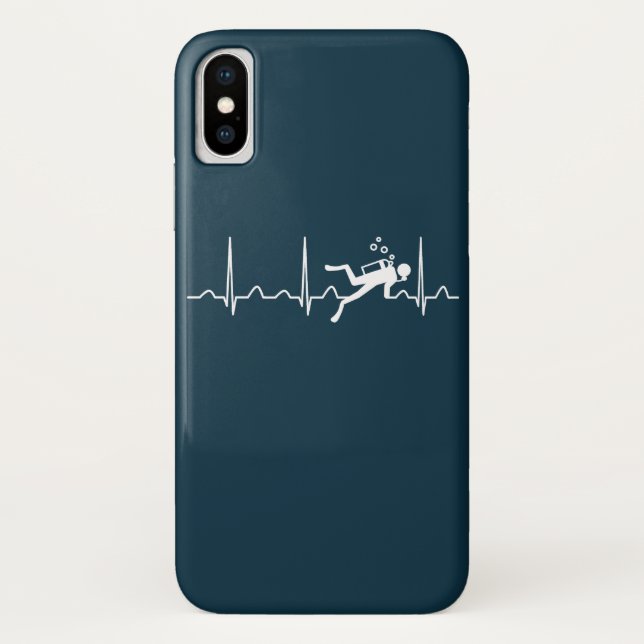 Scuba Diving Heartbeat Case-Mate iPhone Case (Back)