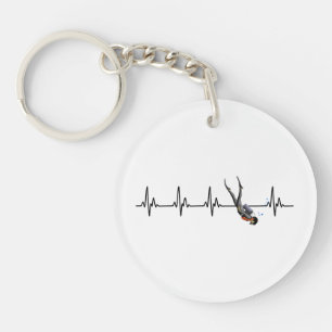 SCUBA Diving Heartbeat Key Ring