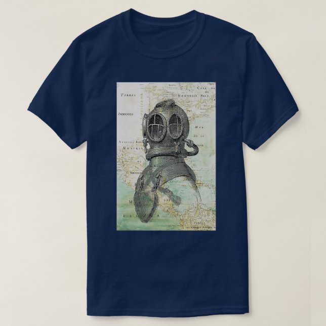Scuba Diving Helmet T-Shirt (Design Front)